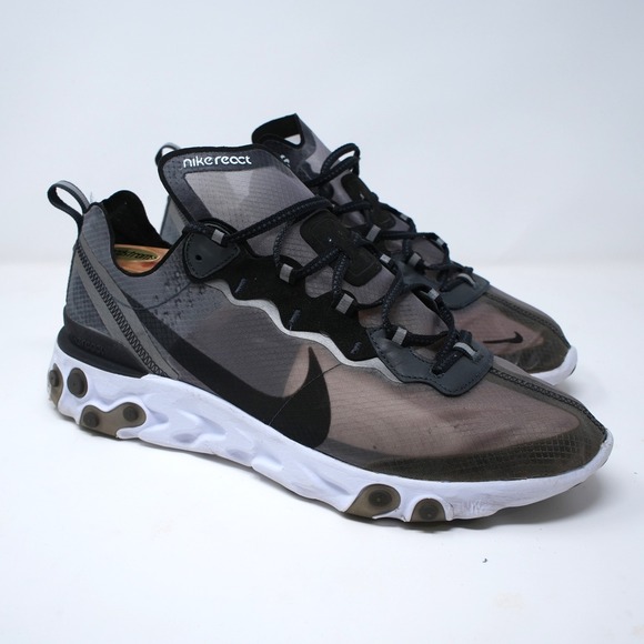 Nike React Element 87 Running Shoes AQ1090-001 Black Gray Sneakers Mens 12 - Picture 1 of 11